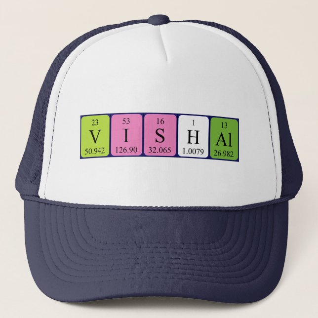 Gorra de nombre de tabla periódica de Vishal (Anverso)
