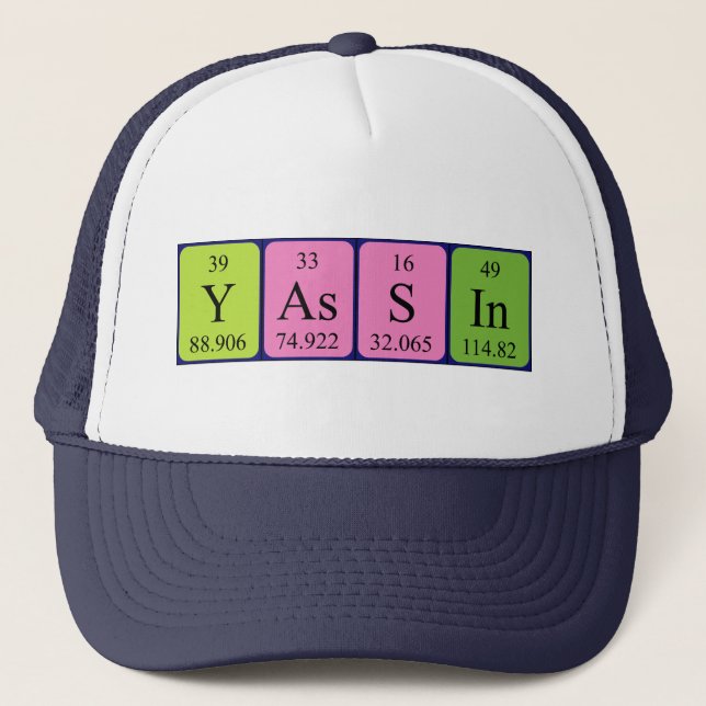 Gorra de nombre de tabla periódica de Yassin (Anverso)
