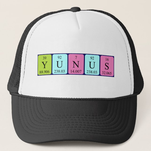 Gorra de nombre de tabla periódica de Yunus (Anverso)
