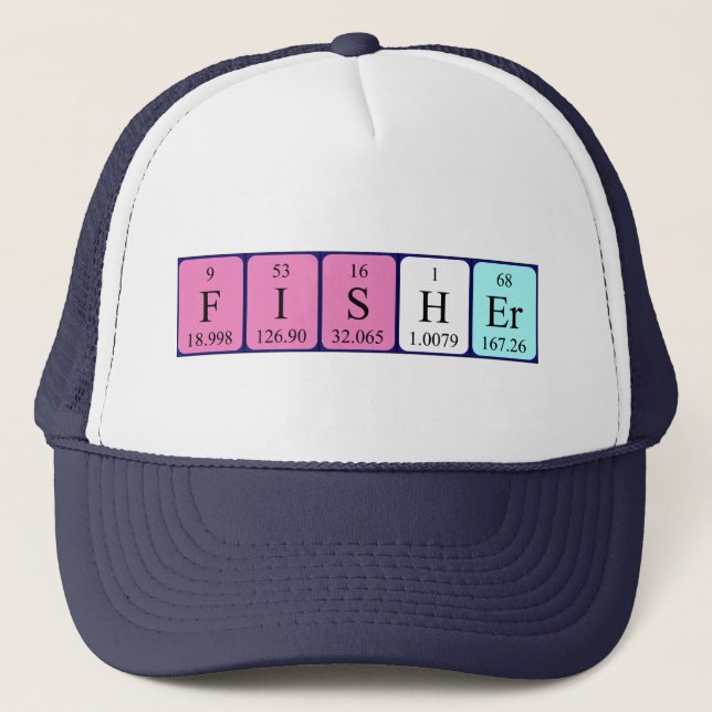 Gorra de nombre de tabla periódica Fisher (Anverso)