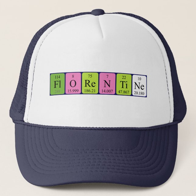 Gorra de nombre de tabla periódica florentina (Anverso)