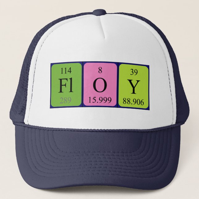Gorra de nombre de tabla periódica flotante (Anverso)