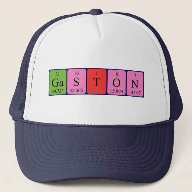 Gorra de nombre de tabla periódica Gaston (Anverso)