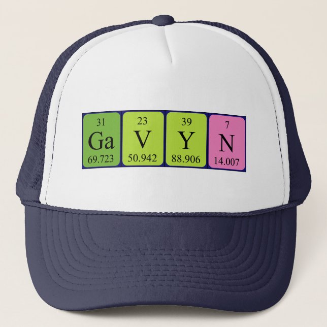 Gorra de nombre de tabla periódica Gavyn (Anverso)