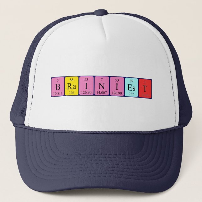 Gorra de nombre de tabla periódica más brillante (Anverso)