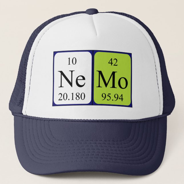 Gorra de nombre de tabla periódica Nemo (Anverso)