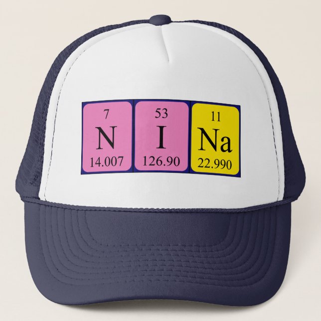 Gorra de nombre de tabla periódica Nina (Anverso)