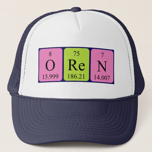 Gorra de nombre de tabla periódica Oren (Anverso)