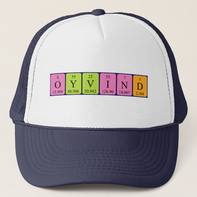 Gorra de nombre de tabla periódica Øyvind (Anverso)