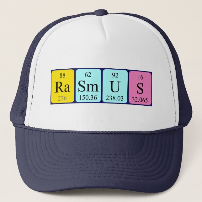 Gorra de nombre de tabla periódica Rasmus (Anverso)