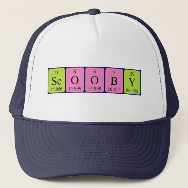 Gorra de nombre de tabla periódica Scooby (Anverso)