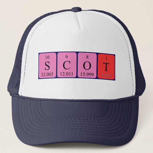 Gorra de nombre de tabla periódica Scot (Anverso)