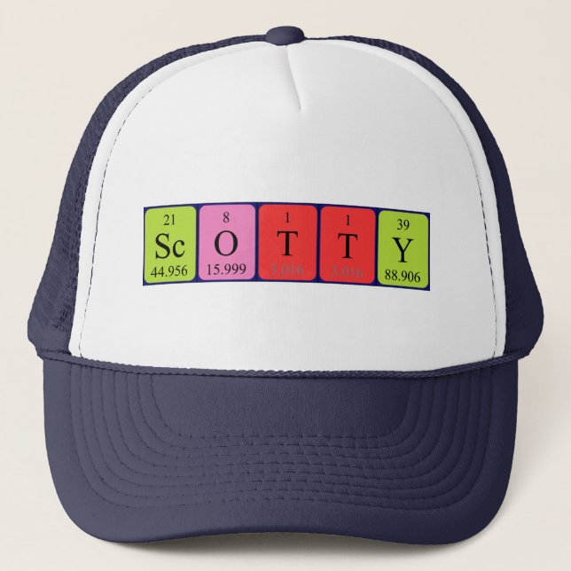 Gorra de nombre de tabla periódica Scotty (Anverso)