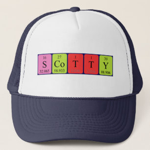 Gorra de nombre de tabla periódica Scotty