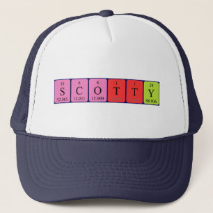 Gorra de nombre de tabla periódica Scotty