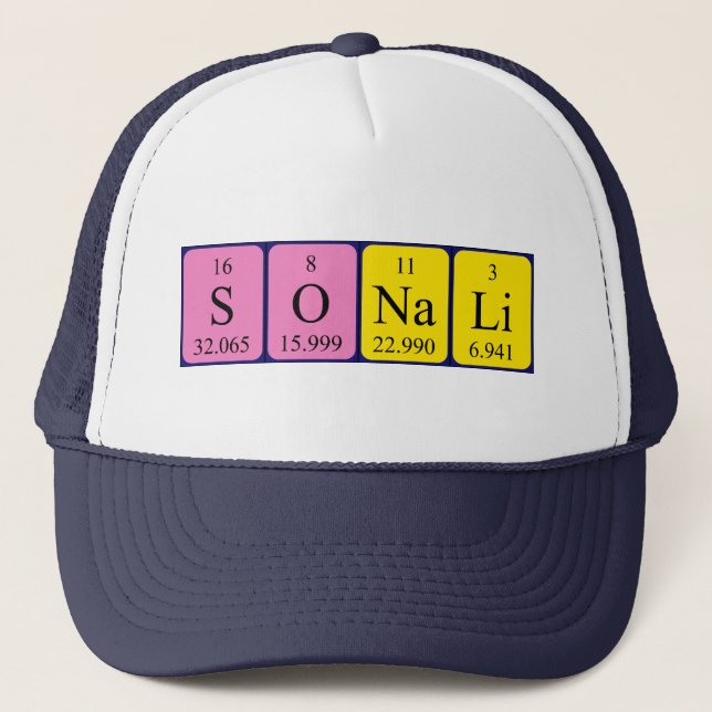Gorra de nombre de tabla periódica sonali (Anverso)