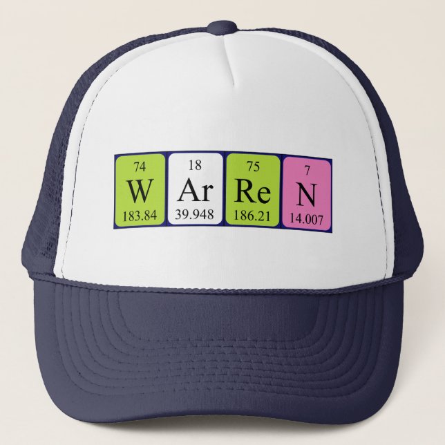 Gorra de nombre de tabla periódica Warren (Anverso)