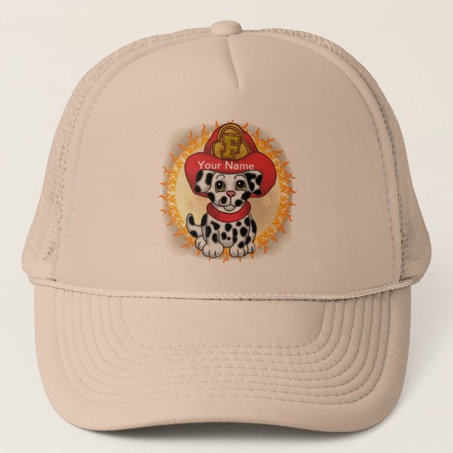 Gorra de nombre personalizado de Puppy Dog Firefig (Anverso)
