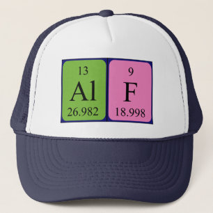 Gorra de nombres de tabla periódica Alf