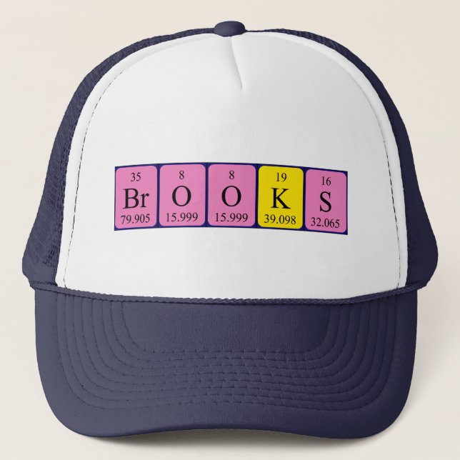 Gorra de nombres de tabla periódica Brooks (Anverso)
