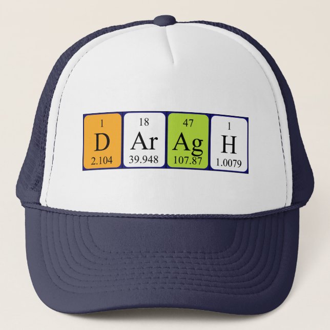 Gorra de nombres de tabla periódica Daragh (Anverso)