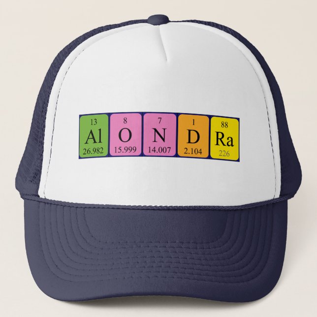 Gorra de nombres de tabla periódica de Alondra (Anverso)