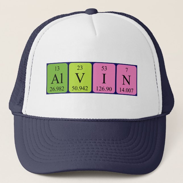 Gorra de nombres de tabla periódica de Alvin (Anverso)