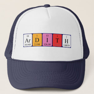 Gorra de nombres de tabla periódica de Ardith