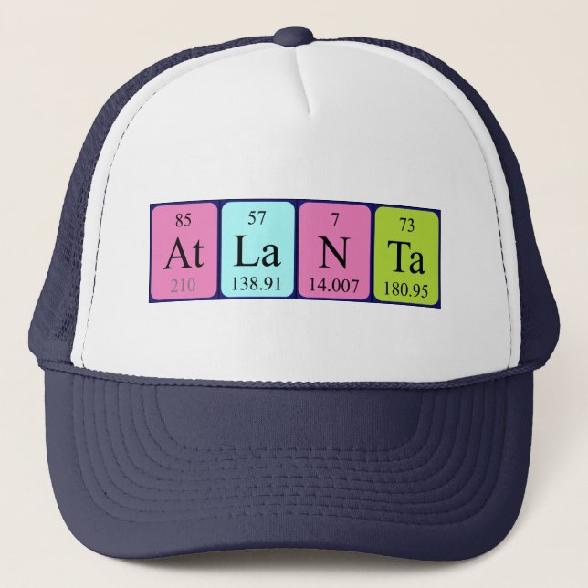 Gorra de nombres de tabla periódica de Atlanta (Anverso)