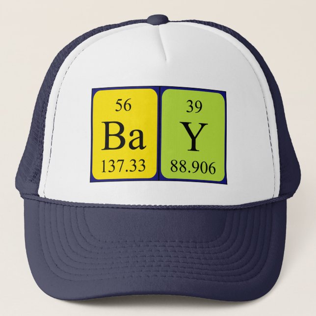 Gorra de nombres de tabla periódica de bahía (Anverso)