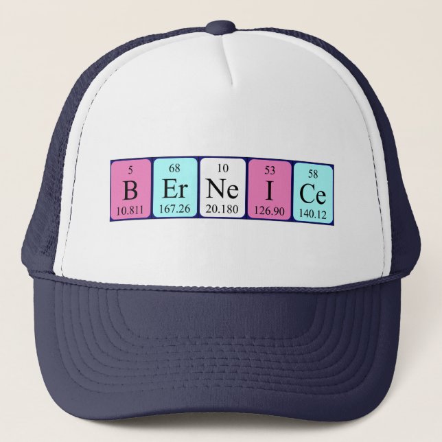 Gorra de nombres de tabla periódica de Berneice (Anverso)