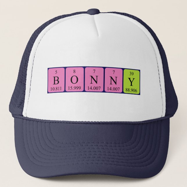 Gorra de nombres de tabla periódica de Bonny (Anverso)