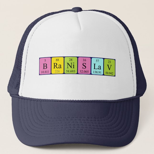 Gorra de nombres de tabla periódica de Branislav (Anverso)