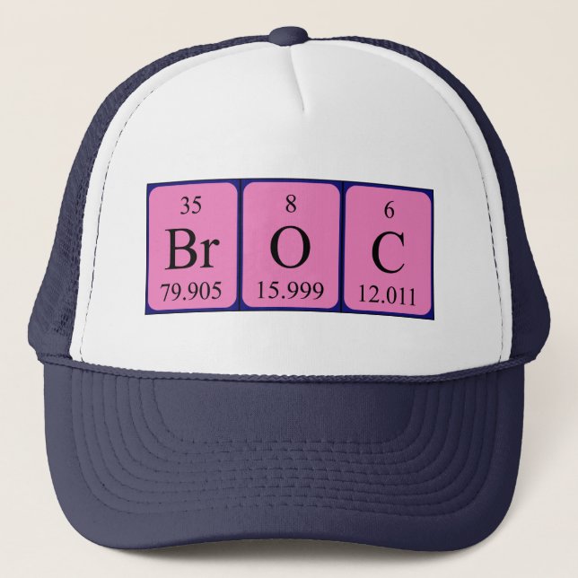 Gorra de nombres de tabla periódica de Broc (Anverso)