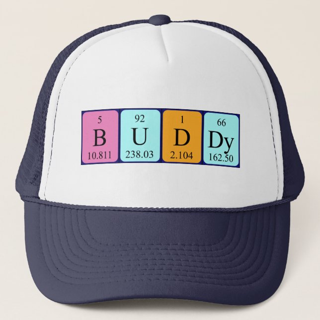 Gorra de nombres de tabla periódica de Buddy (Anverso)
