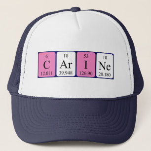 Gorra de nombres de tabla periódica de carine