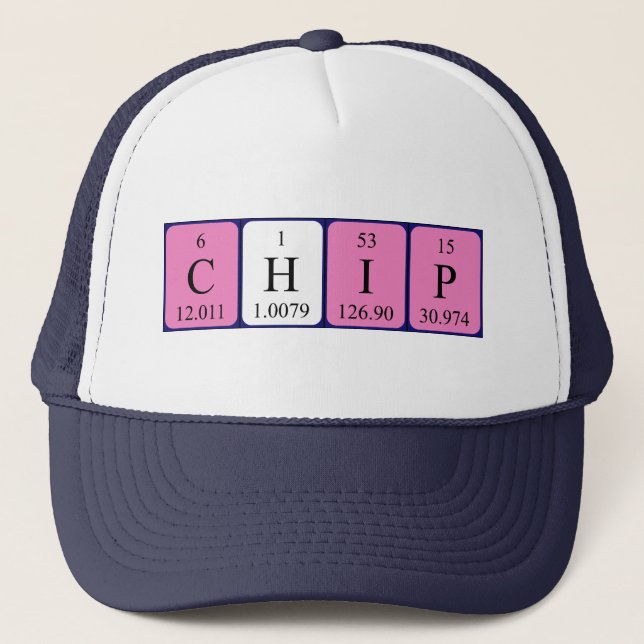 Gorra de nombres de tabla periódica de Chip (Anverso)