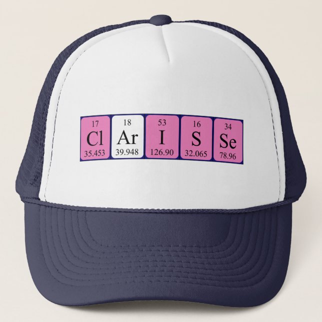 Gorra de nombres de tabla periódica de Clarisse (Anverso)