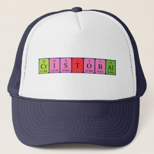 Gorra de nombres de tabla periódica de Cristobal