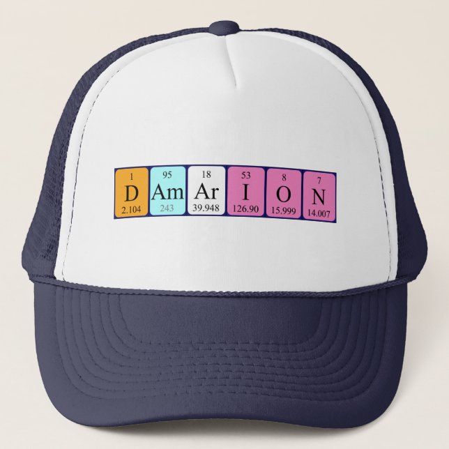 Gorra de nombres de tabla periódica de Damarion (Anverso)