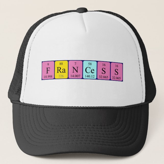 Gorra de nombres de tabla periódica de Franceses (Anverso)