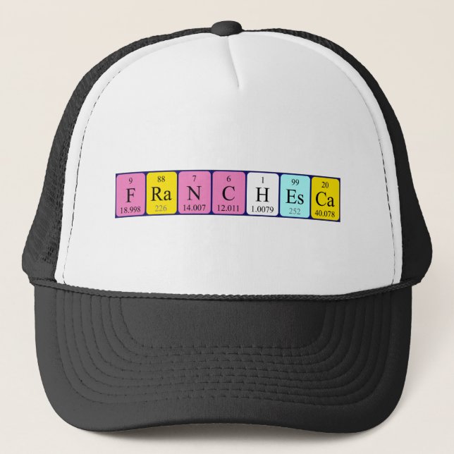 Gorra de nombres de tabla periódica de Franchesca (Anverso)