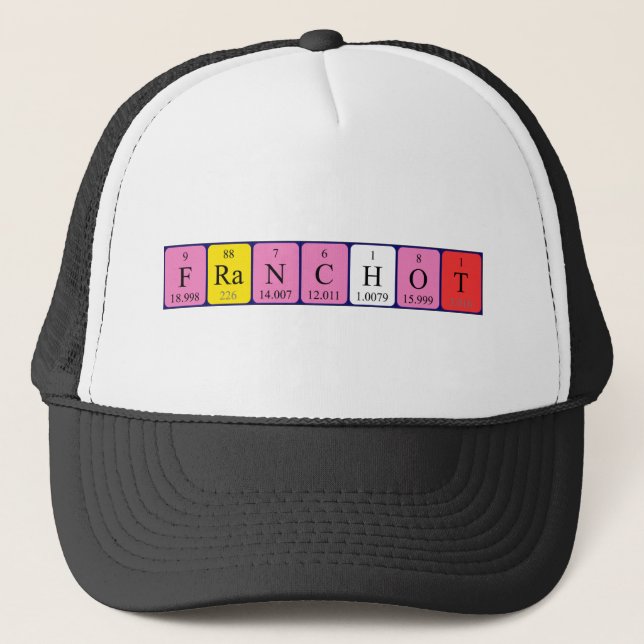 Gorra de nombres de tabla periódica de Franchot (Anverso)