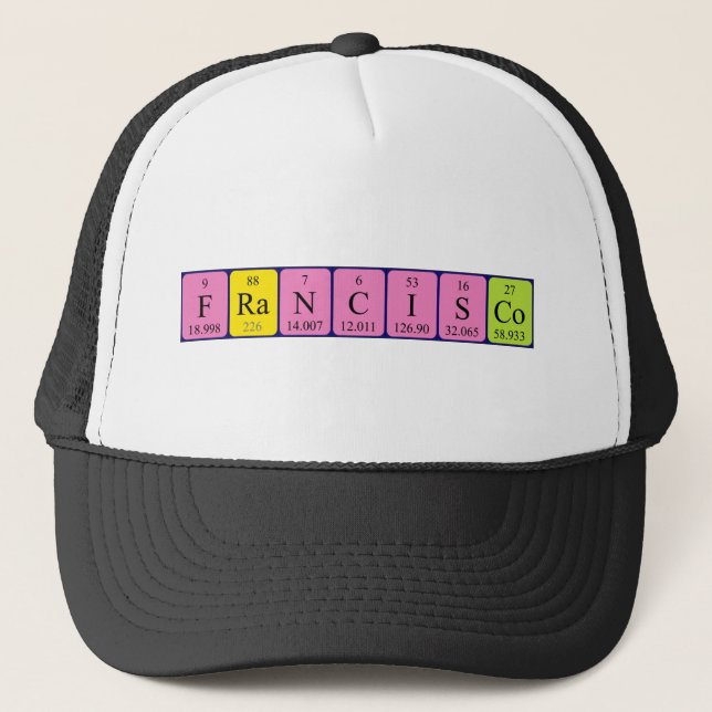 Gorra de nombres de tabla periódica de Francisco (Anverso)