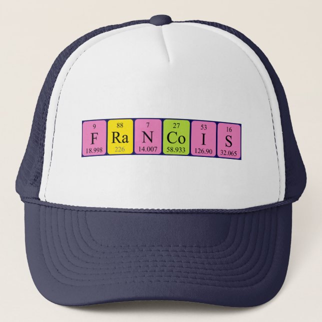 Gorra de nombres de tabla periódica de Francois (Anverso)