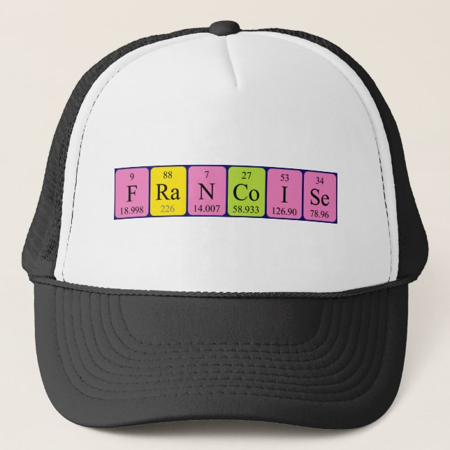 Gorra de nombres de tabla periódica de Francoise (Anverso)