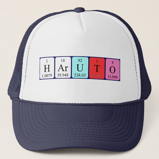 Gorra de nombres de tabla periódica de Haruto (Anverso)