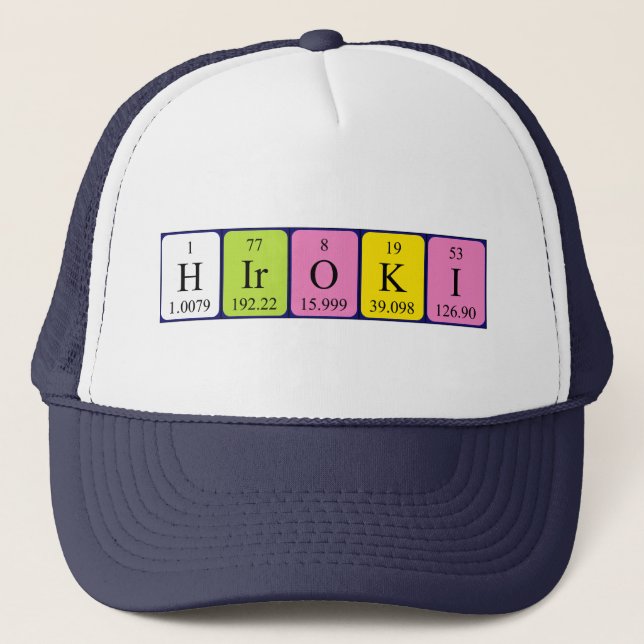 Gorra de nombres de tabla periódica de Hiroki (Anverso)