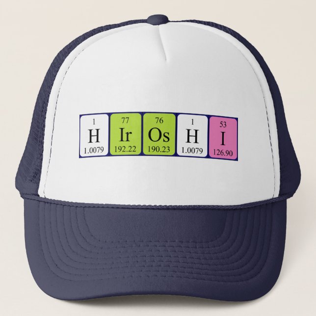 Gorra de nombres de tabla periódica de Hiroshi (Anverso)