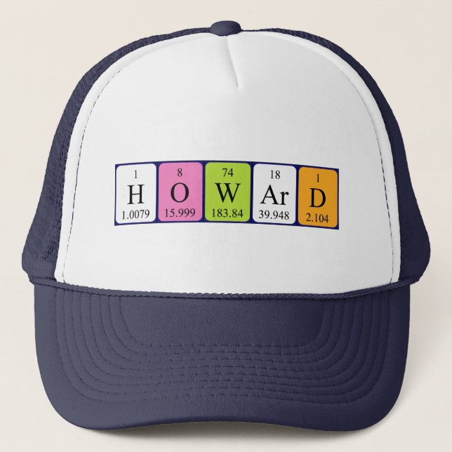 Gorra de nombres de tabla periódica de Howard (Anverso)